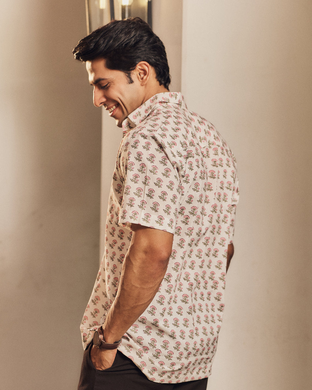 Lakshit White Printed Cotton Shirt