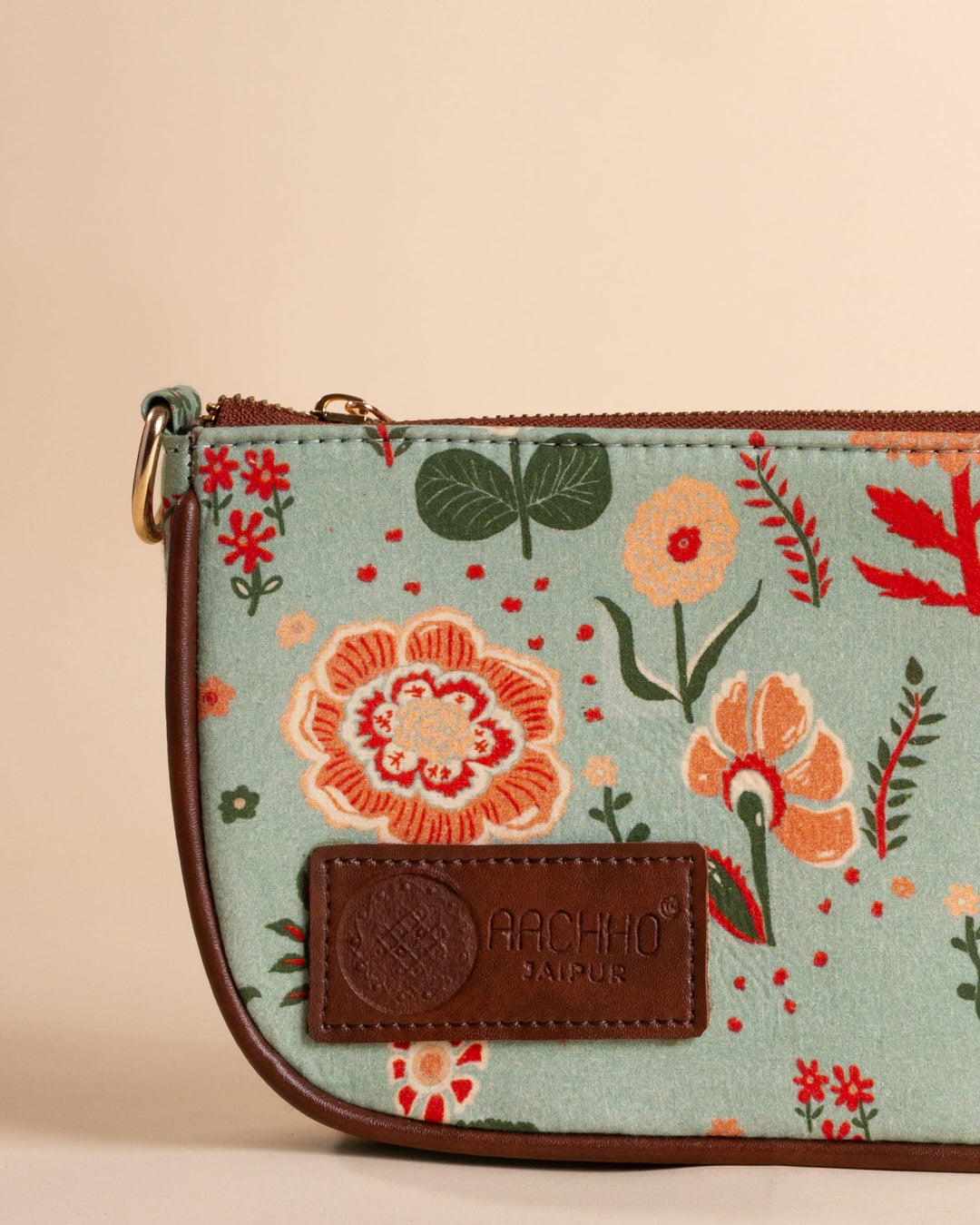Ditsy Green Baguette Bag