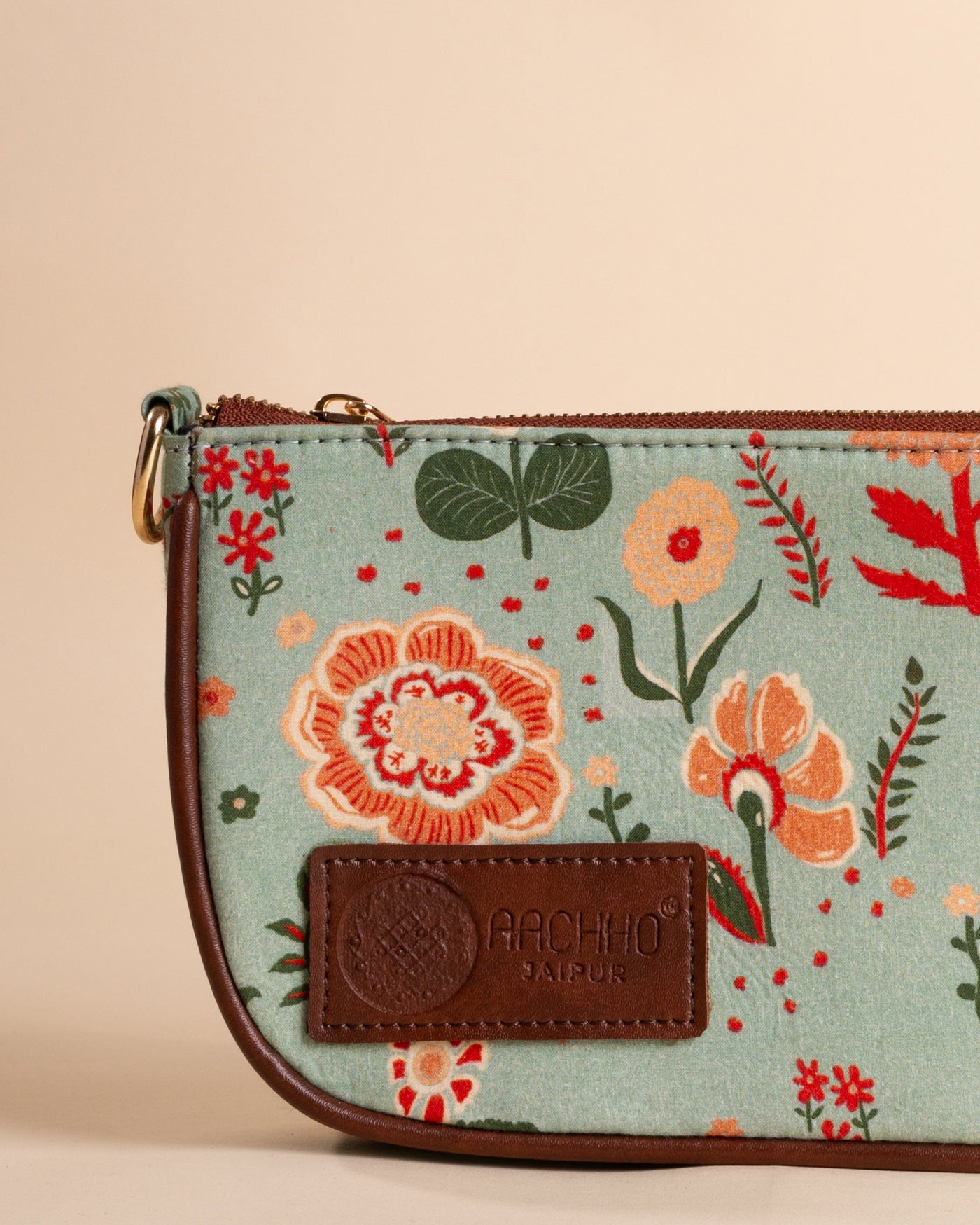 Ditsy Green Baguette Bag