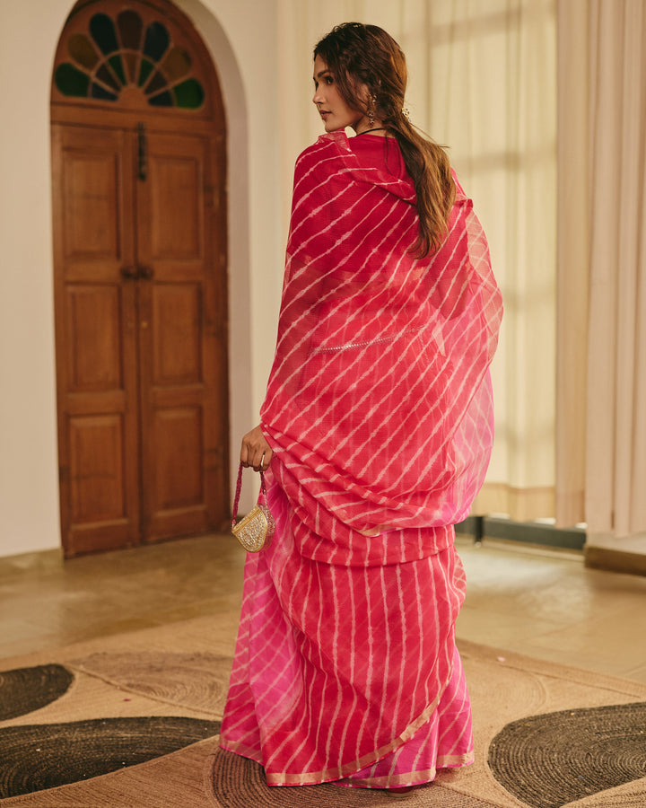 Vastram Red Doria Leheriya Saree
