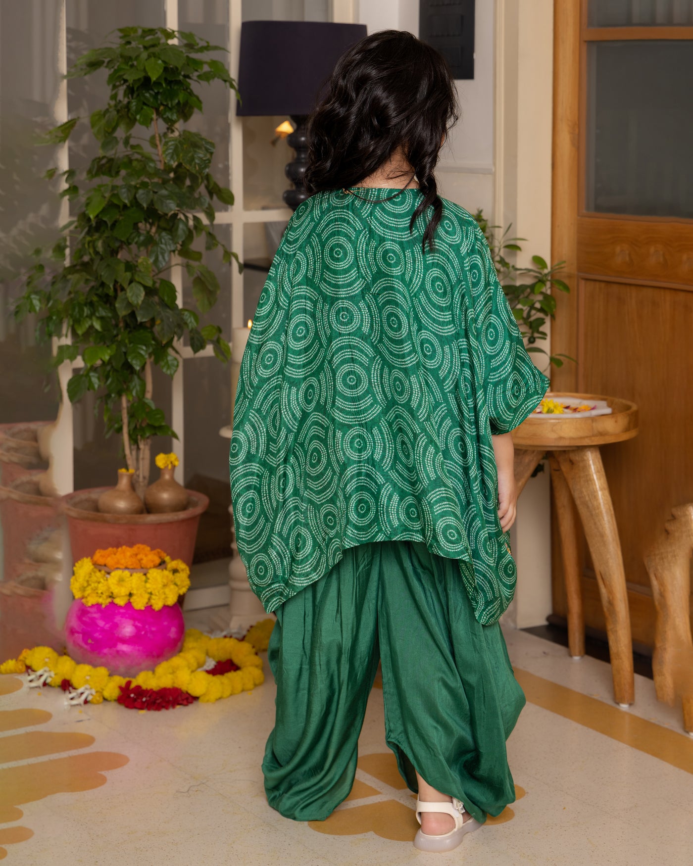 Radha Green Bandhani Muslin Coord Set