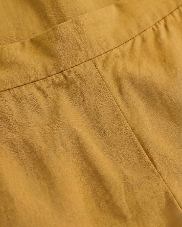 Moni Mustard Cotton Straight Pants