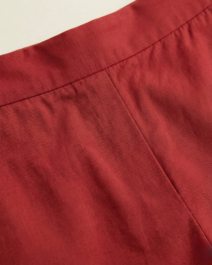 Maria Red Cotton Straight Pants