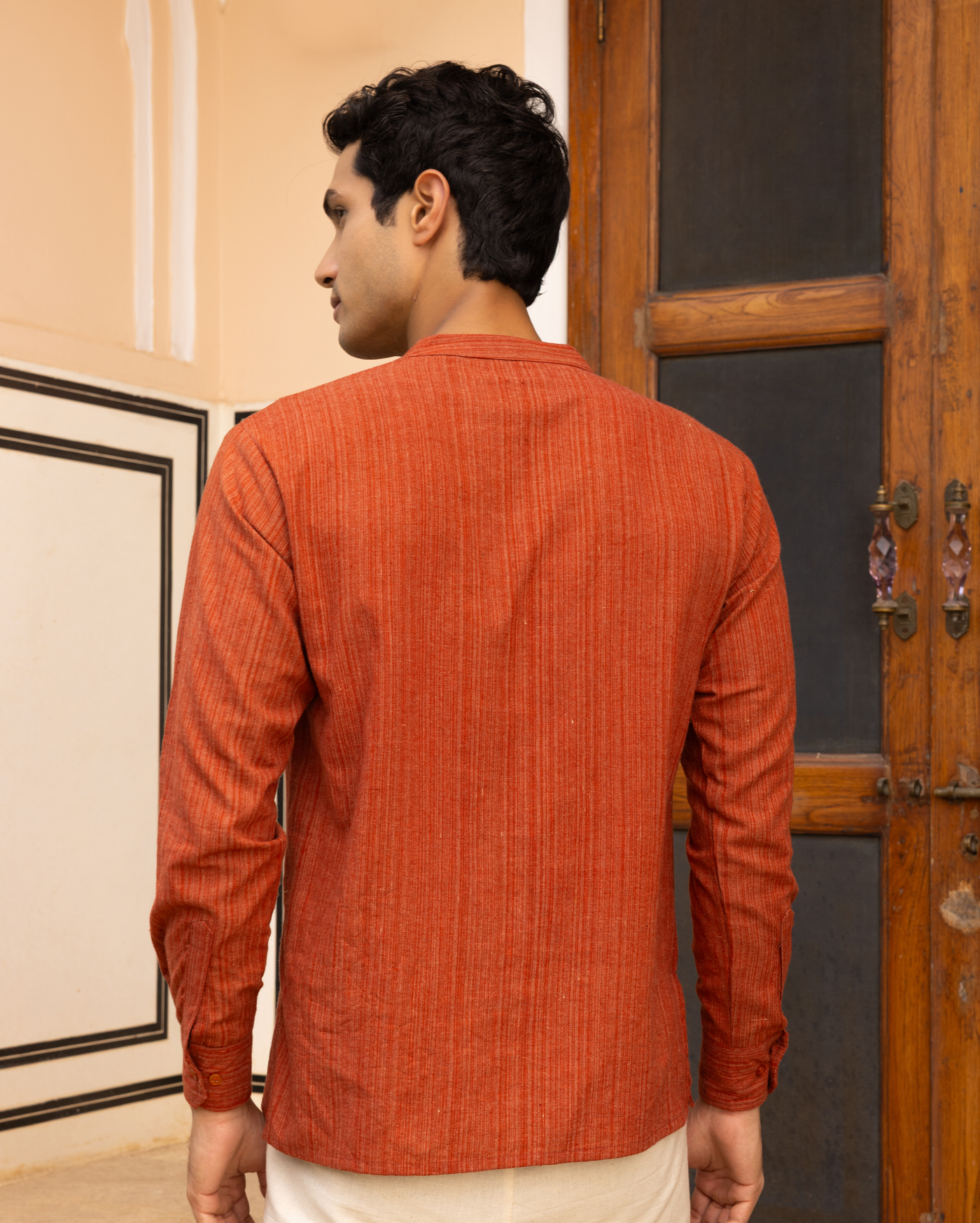 Shaurya Black Solid Linen Kurta