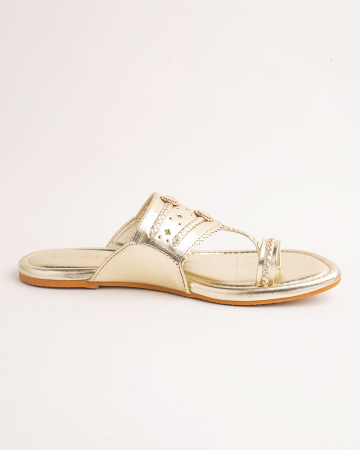 Utsav Gold Solid Kolha Flats