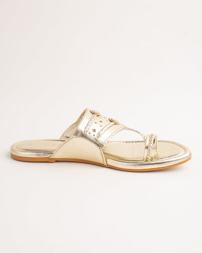 Utsav Gold Solid Kolha Flats