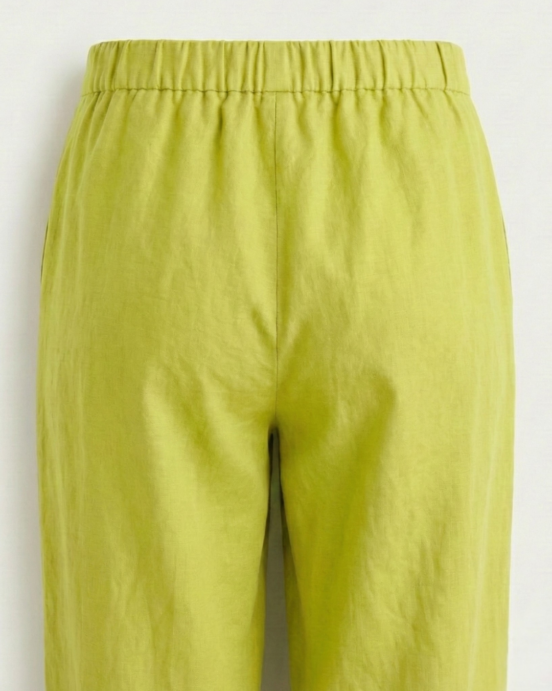 Virelle Pear Green Cotton Flex Straight Pants