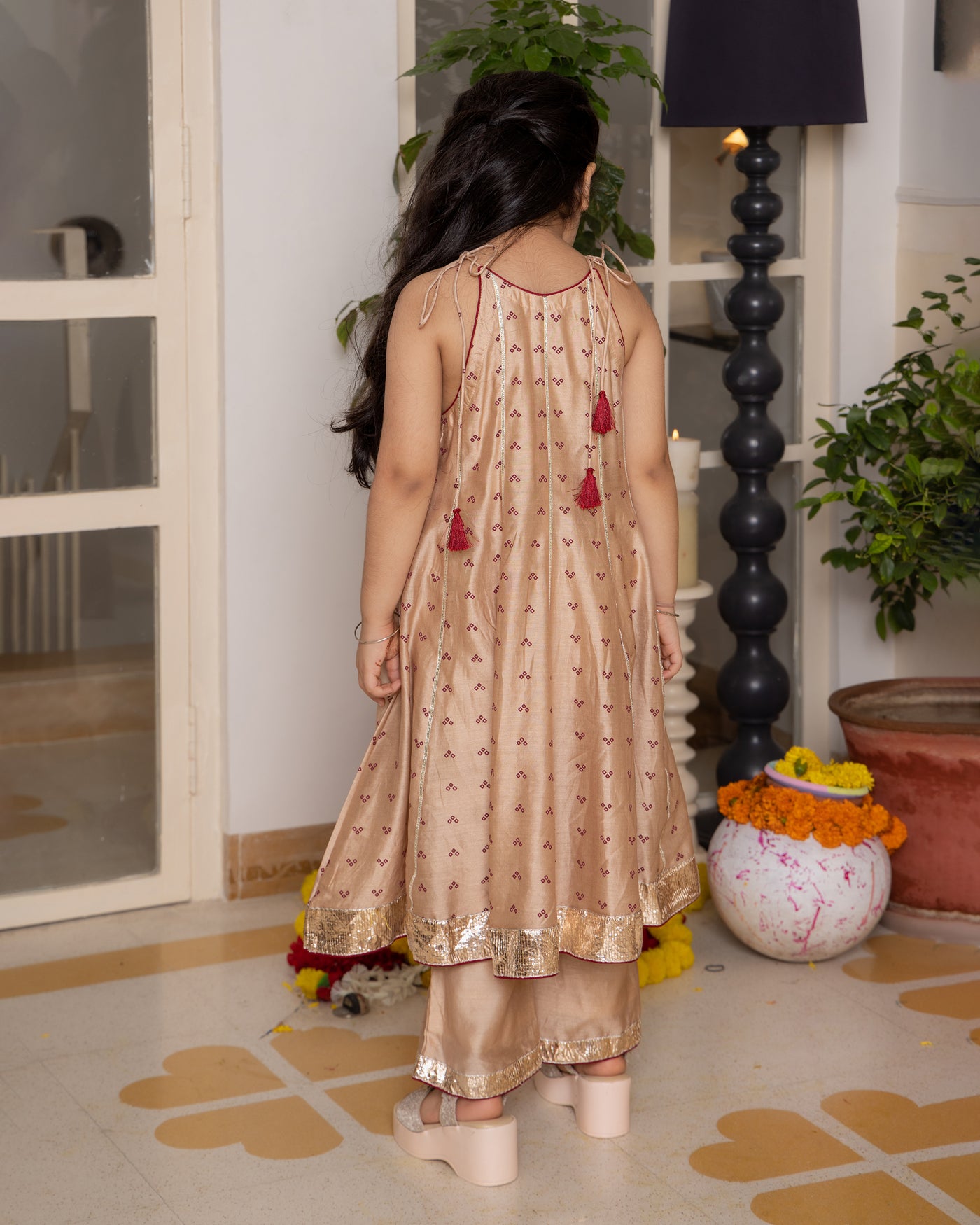 Ruhi Beige Bandhani Chanderi Coord Set