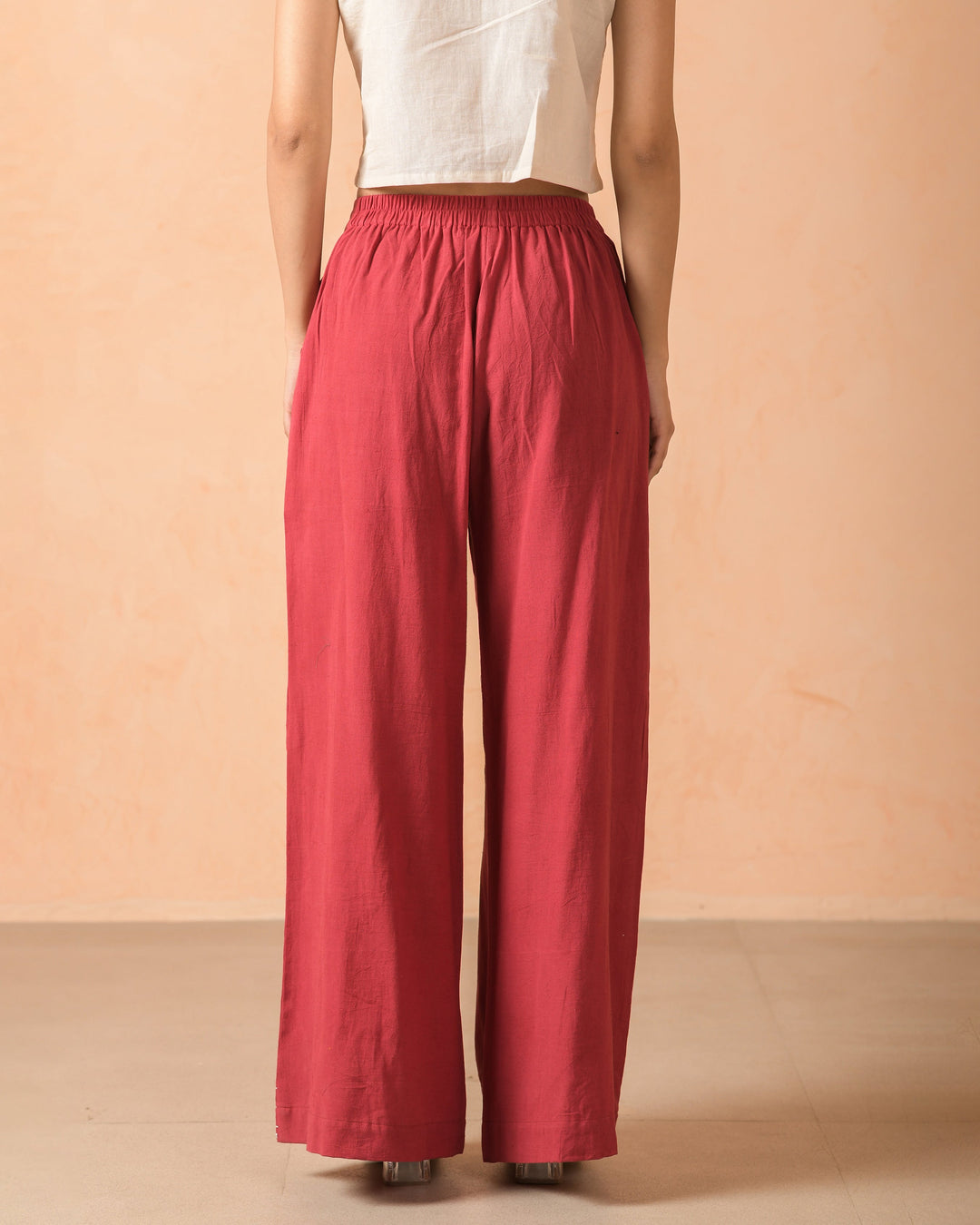 Brisa Red Flex Embroidered Flared Pants