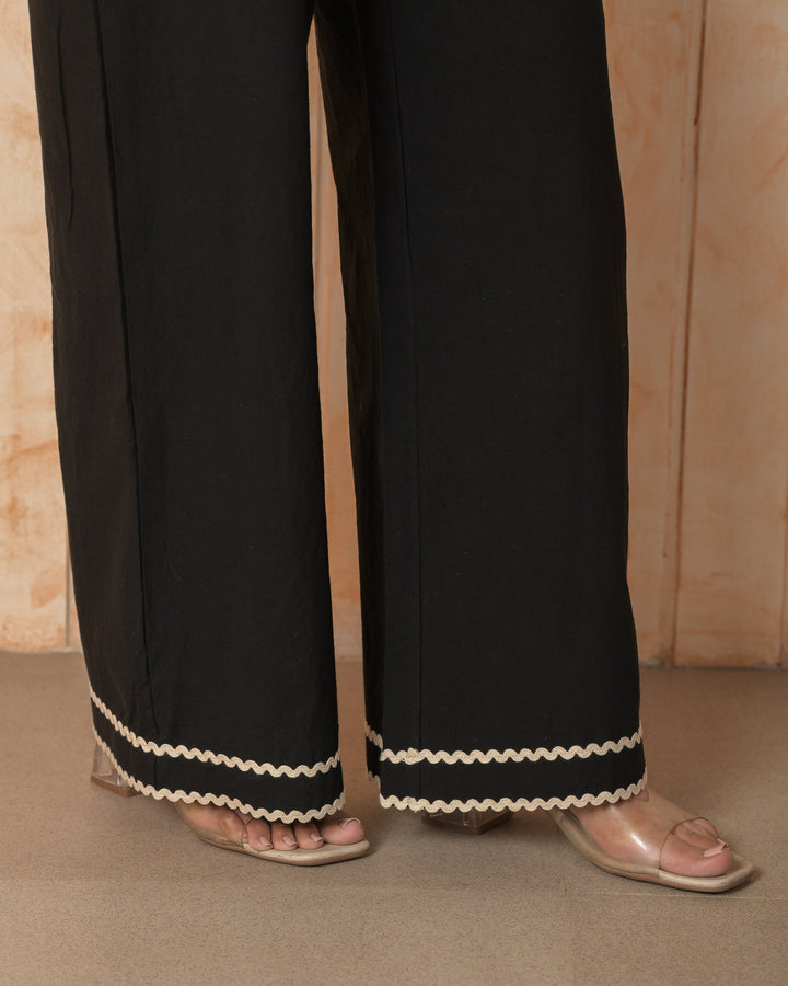 Agate Black Solid Cotton Coord Set