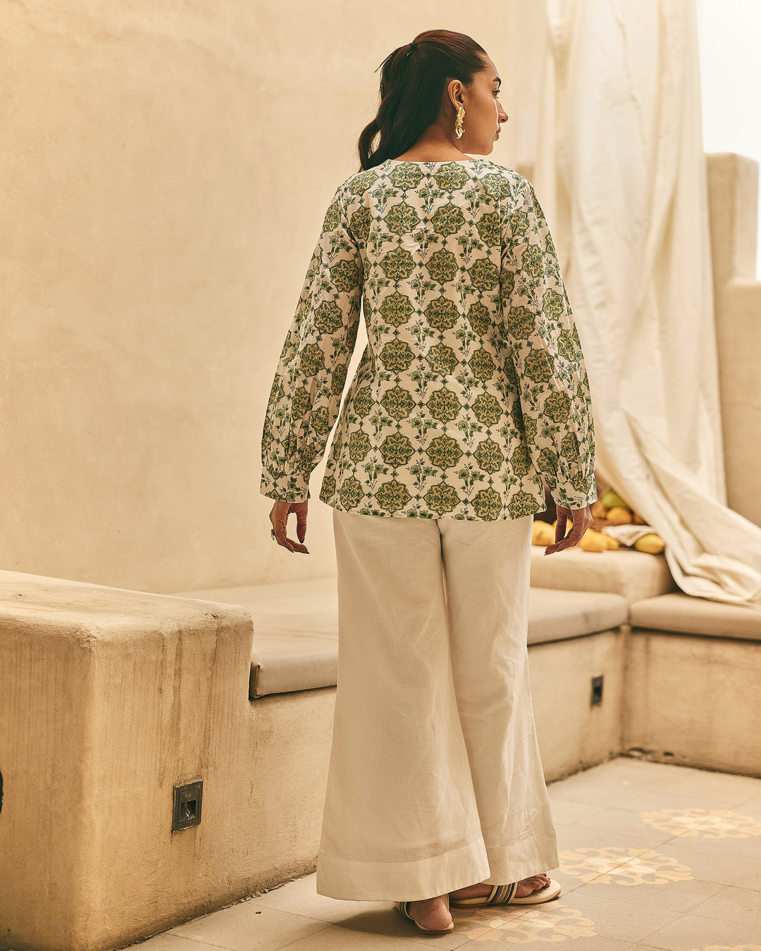 Boris White Cotton Printed Coord Set