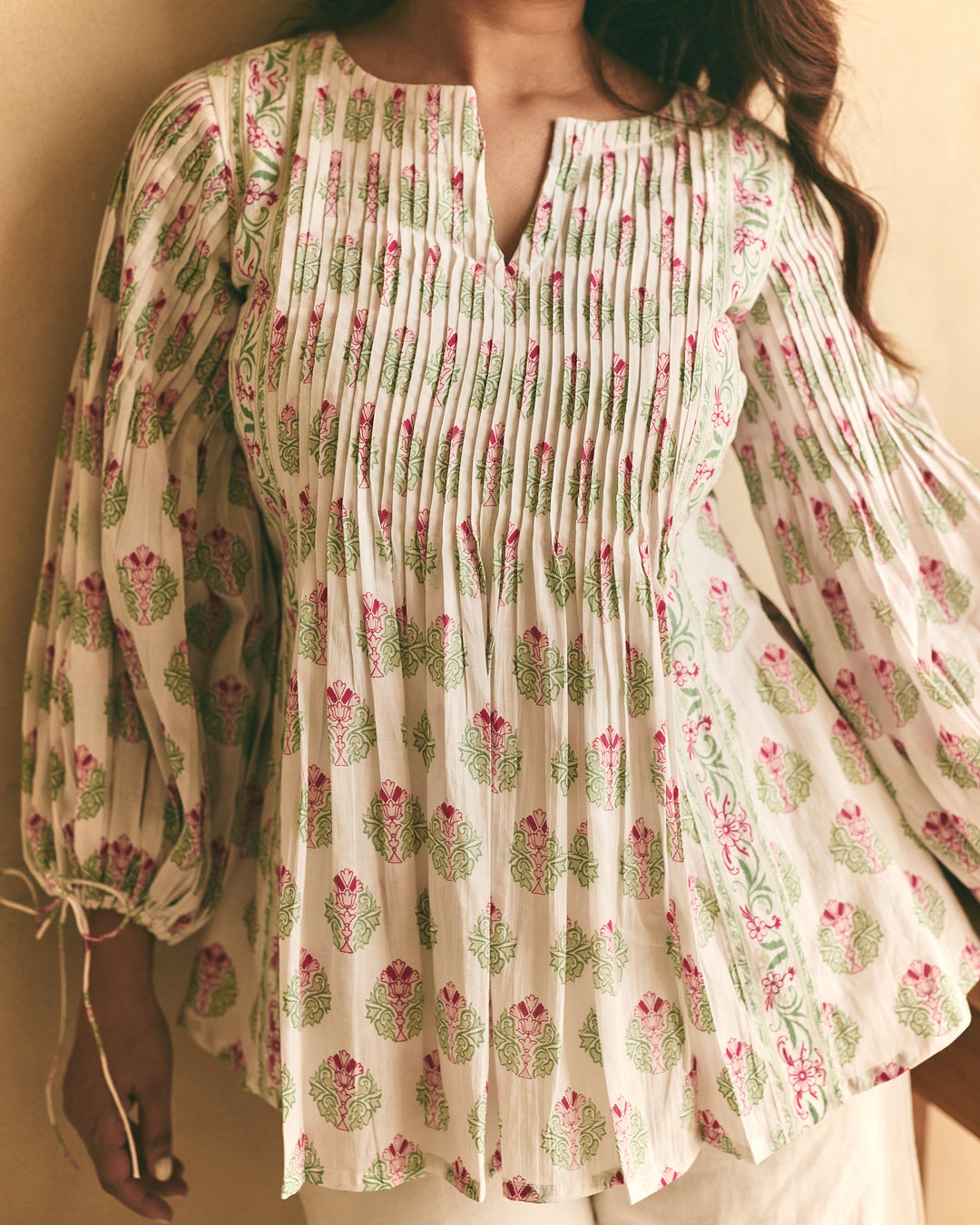 Alina White Mul Cotton Printed Coord set