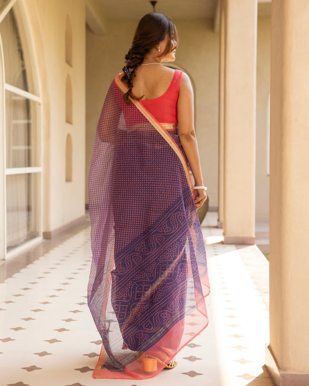Suhani Purple Doria Bandhej Saree