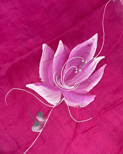 Magenta Pink Handpainted Lehenga Set