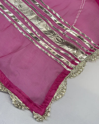 Magenta Pink Handpainted Lehenga Set