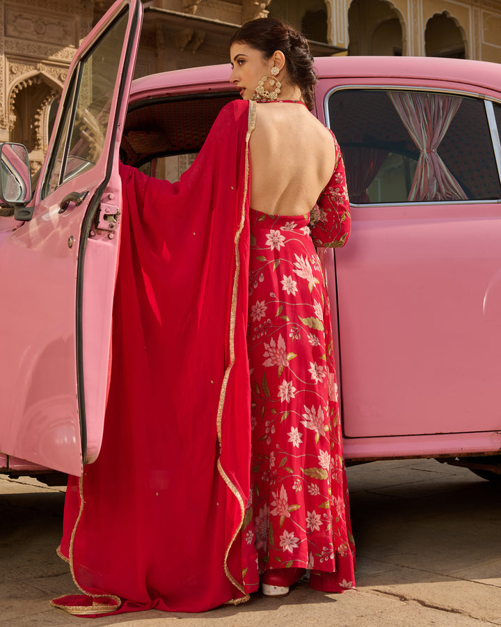 Kashish Pink Printed Georgette Suit Set