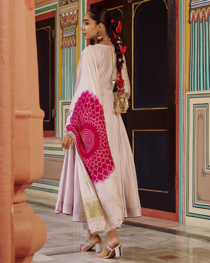 Rajya Grey Embroidered Chanderi Suit Set