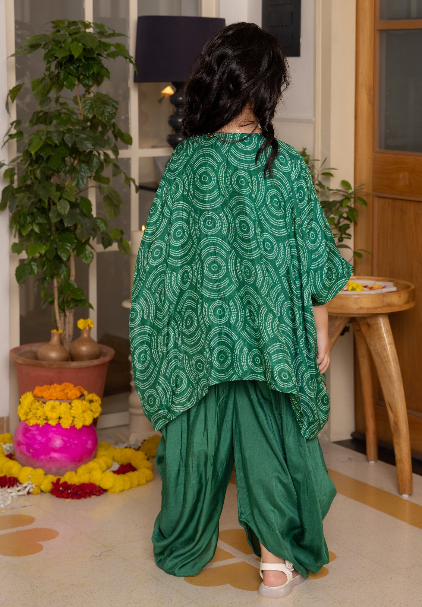 Radha Green Bandhani Muslin Coord Set