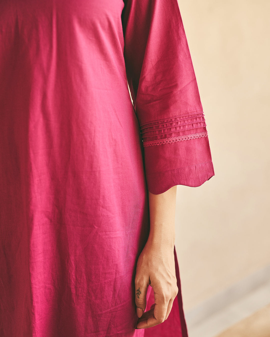 Gena Purple Cotton Printed Suit Set
