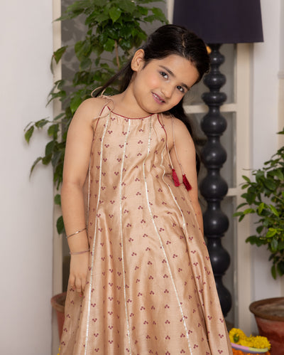 Ruhi Beige Bandhani Chanderi Coord Set