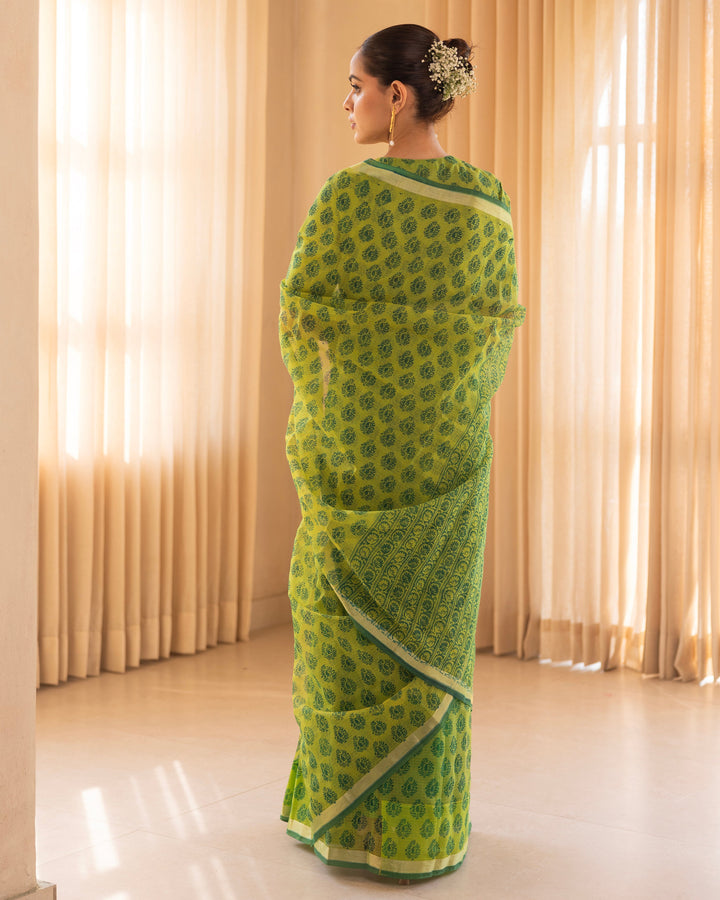 Gita Green Doria Printed Saree