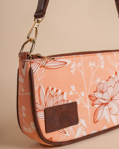 Mira Peach Baguette Bag