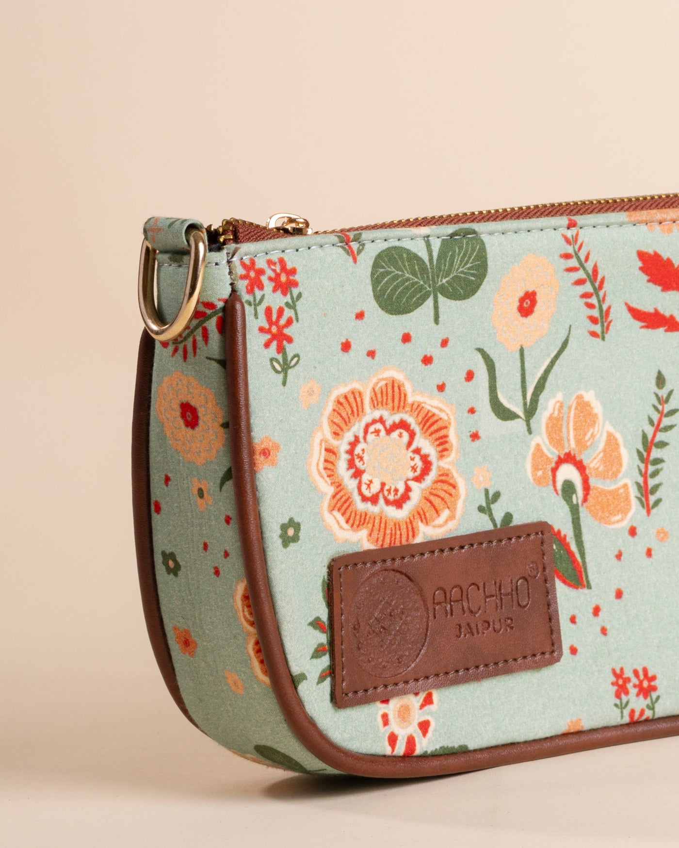 Ditsy Green Baguette Bag