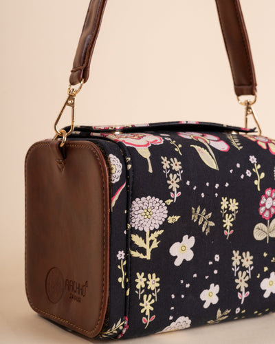 Aster Black Satchel Bag