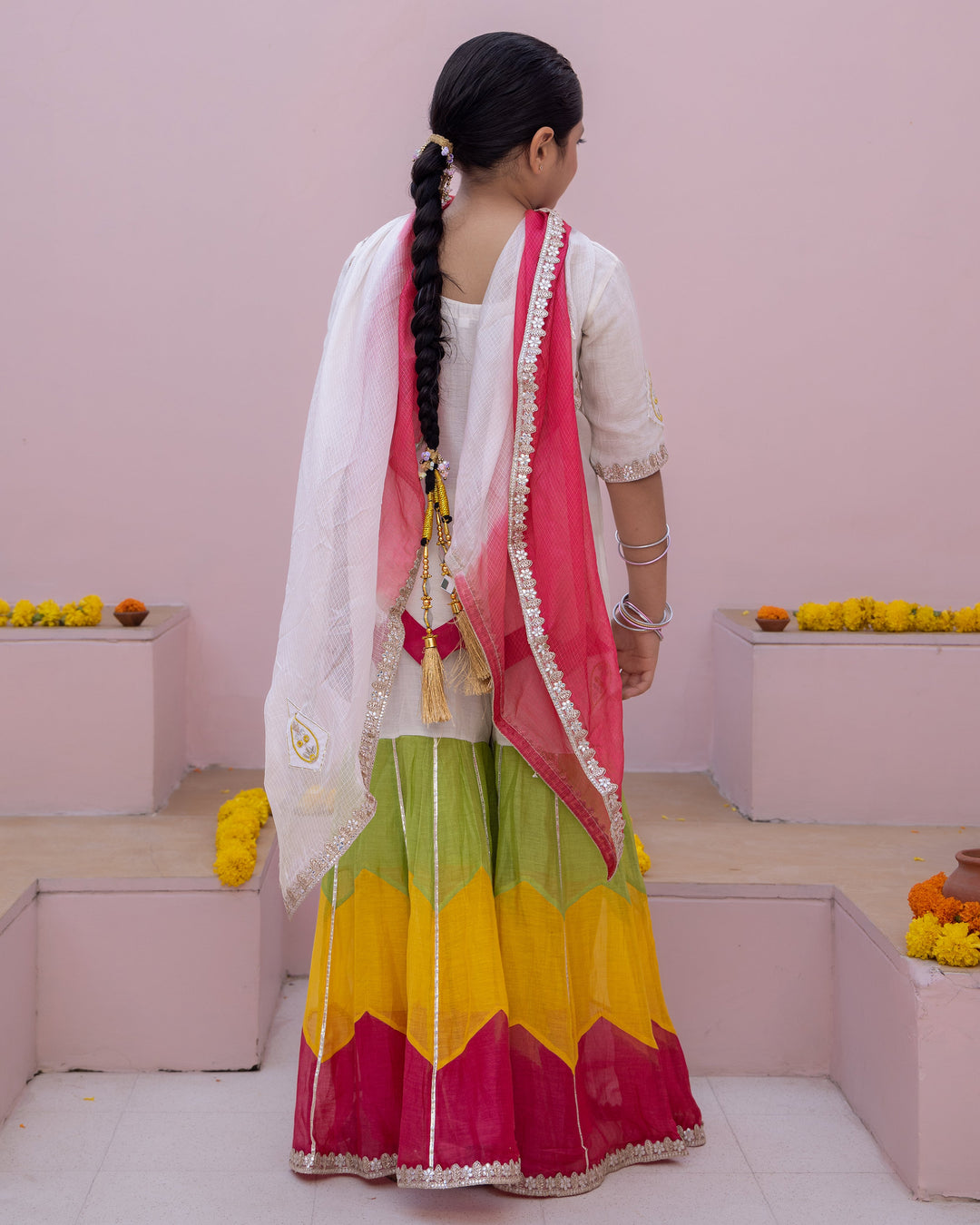 Niva White Solid Cotton Sharara Set