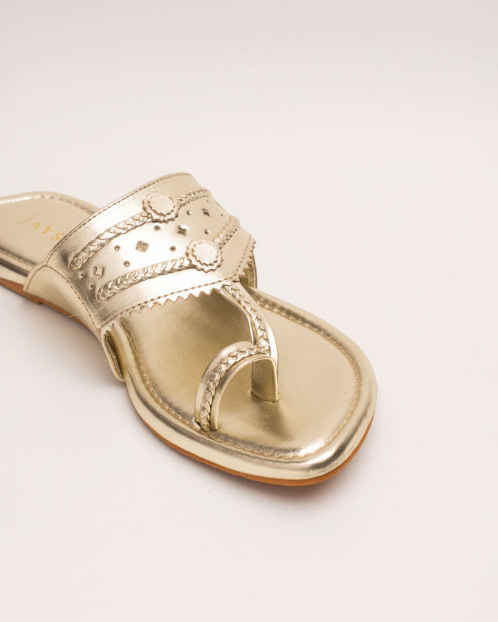 Utsav Gold Solid Kolha Flats