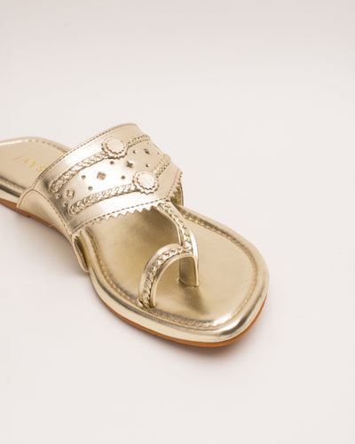 Utsav Gold Solid Kolha Flats