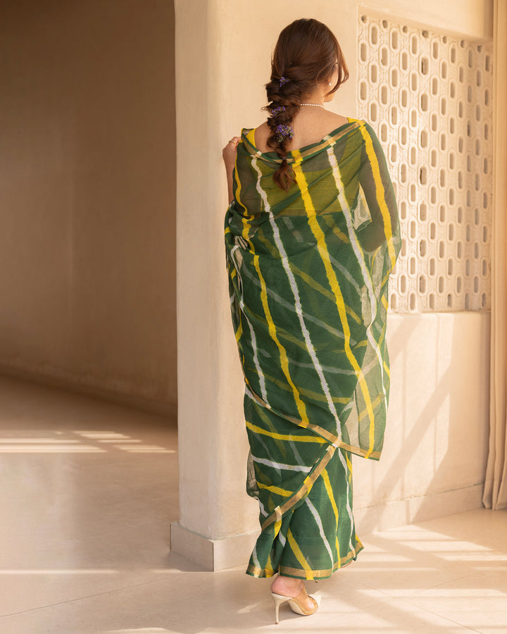 Zarika Green Doria Leheriya Saree