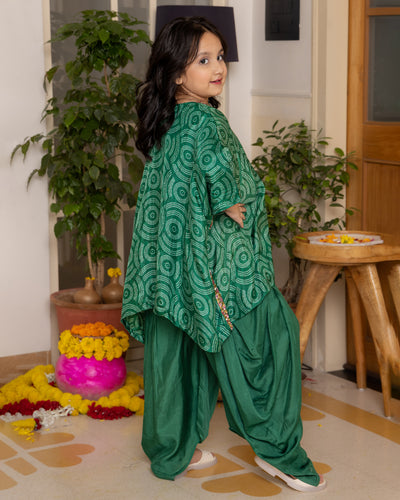 Radha Green Bandhani Muslin Coord Set
