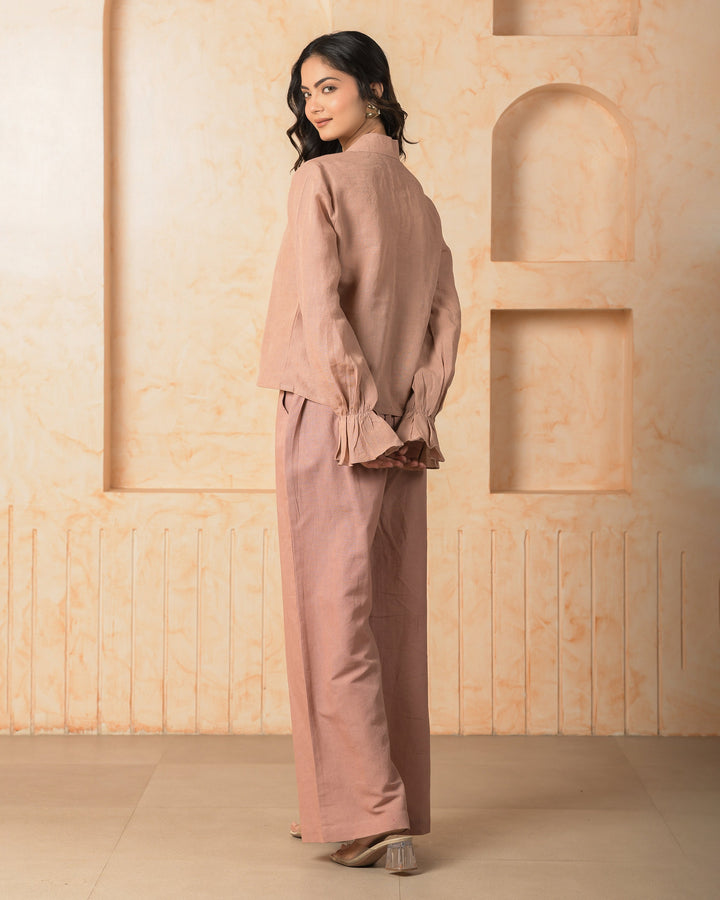 Carnelian Pink Solid Cotton Flex Coord Set