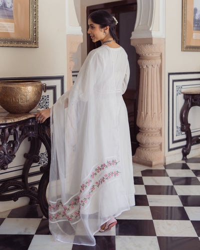 Rizz White Embroidered Cotton Suit Set