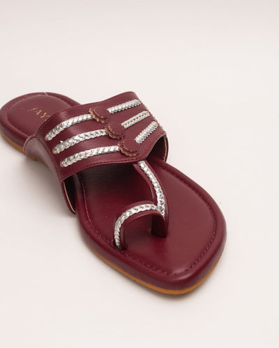 Noor Maroon Kolha Flats 