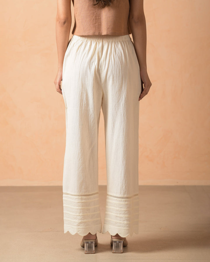 Kairi Cream Cotton Solid Pants