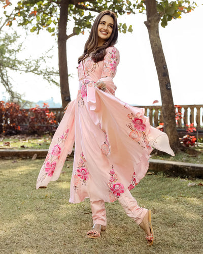 Moss Peach Handpainted Suit Set