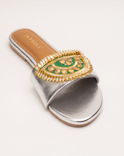 Aabroo Silver Gota Flats