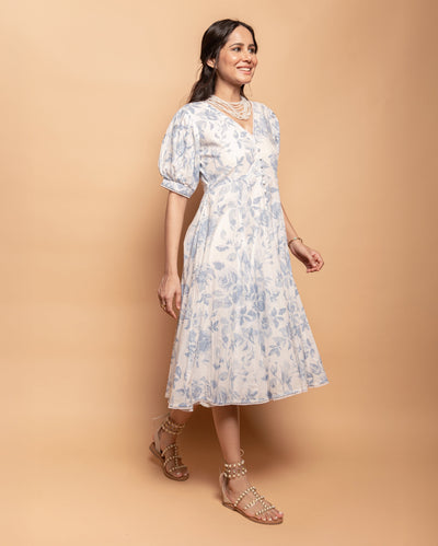 Sugar Plum White Cotton Printed Dress
