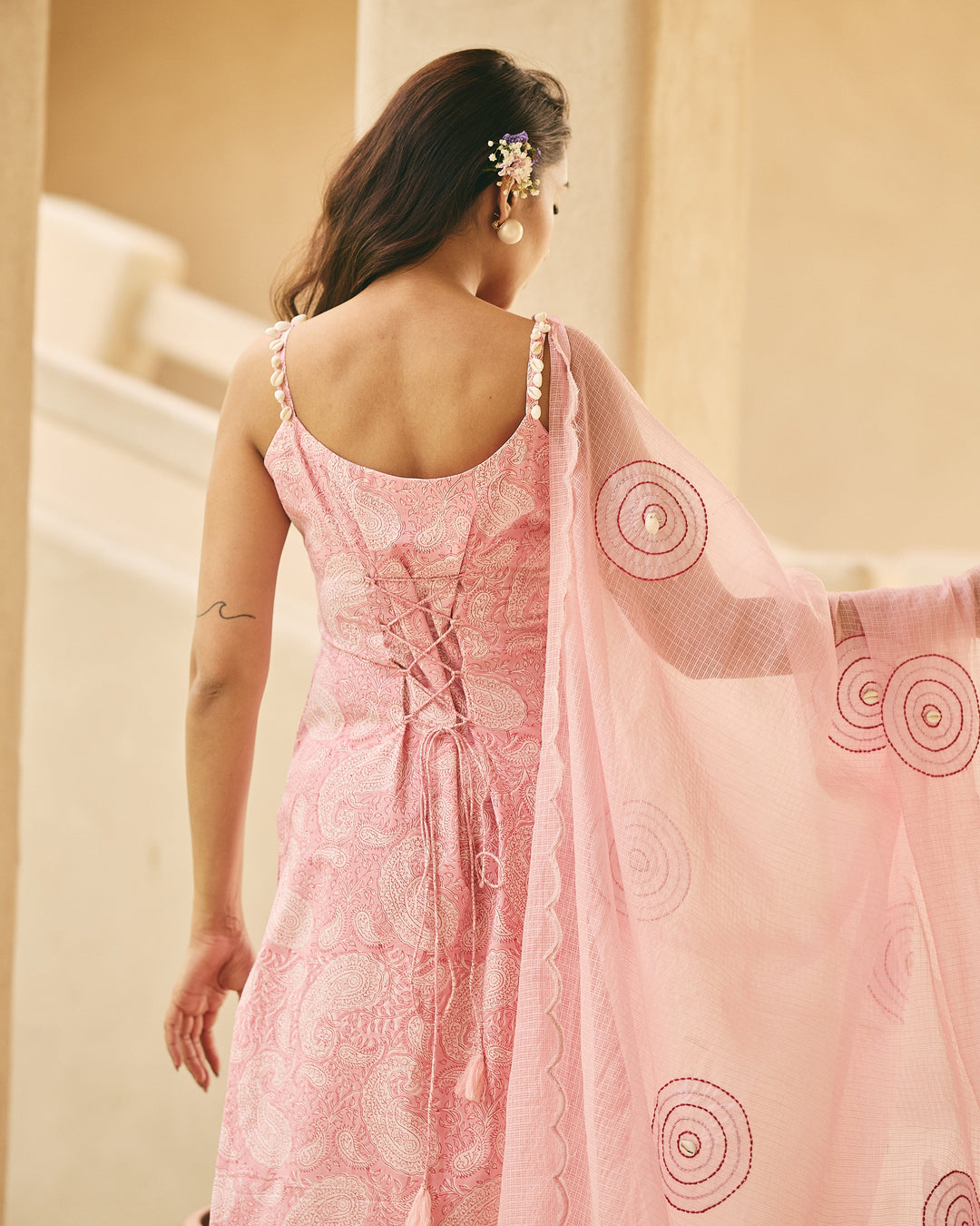 Shrusti Pink Cotton Printed Suit Set