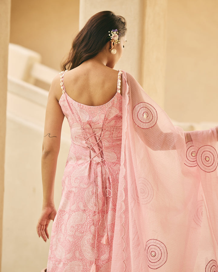 Shrusti Pink Cotton Printed Suit Set