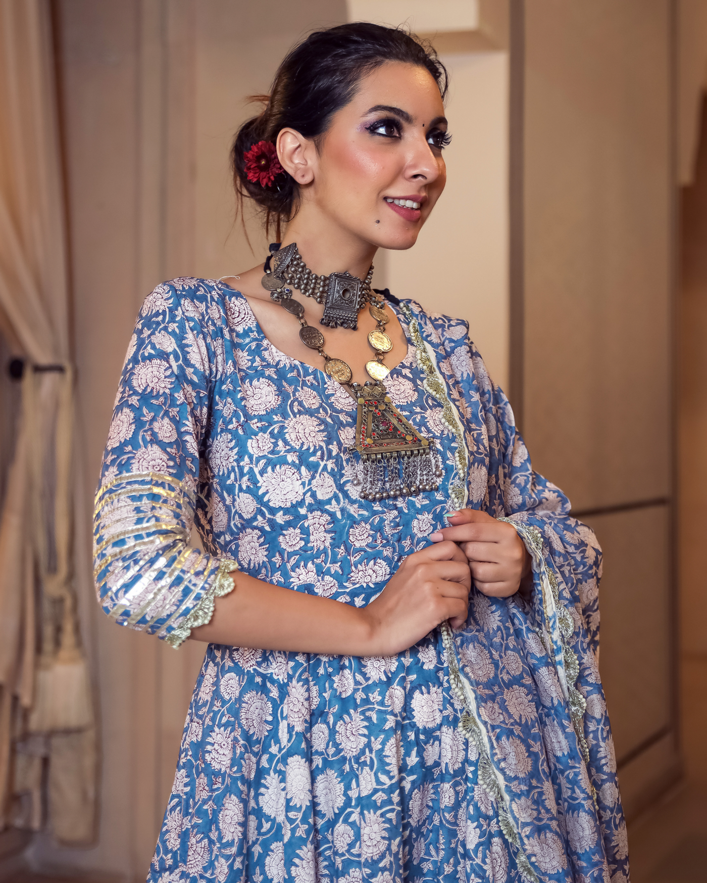Tropical Sugar Handblock Gota Suit Set