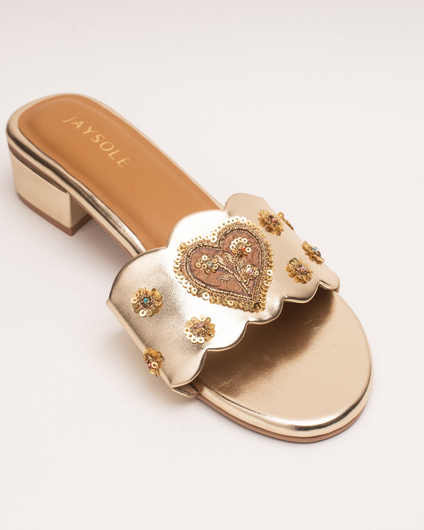 Jugnu Golden Handcrafted Heels