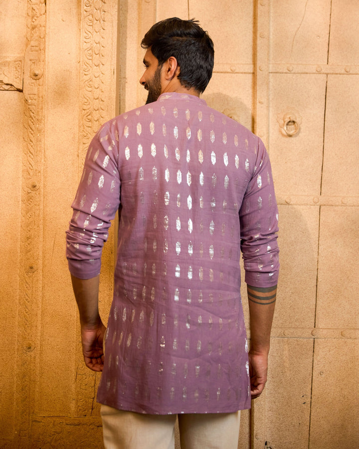 Pravah Mauve Knitted Lurex Kurta
