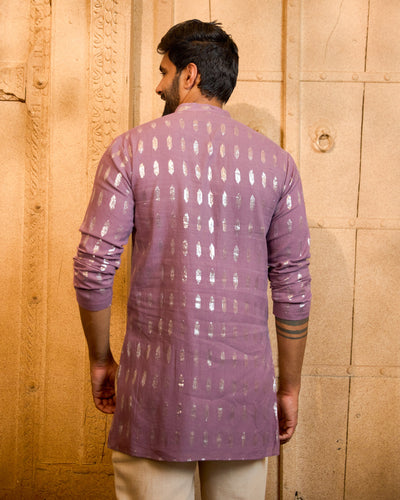 Pravah Mauve Knitted Lurex Kurta