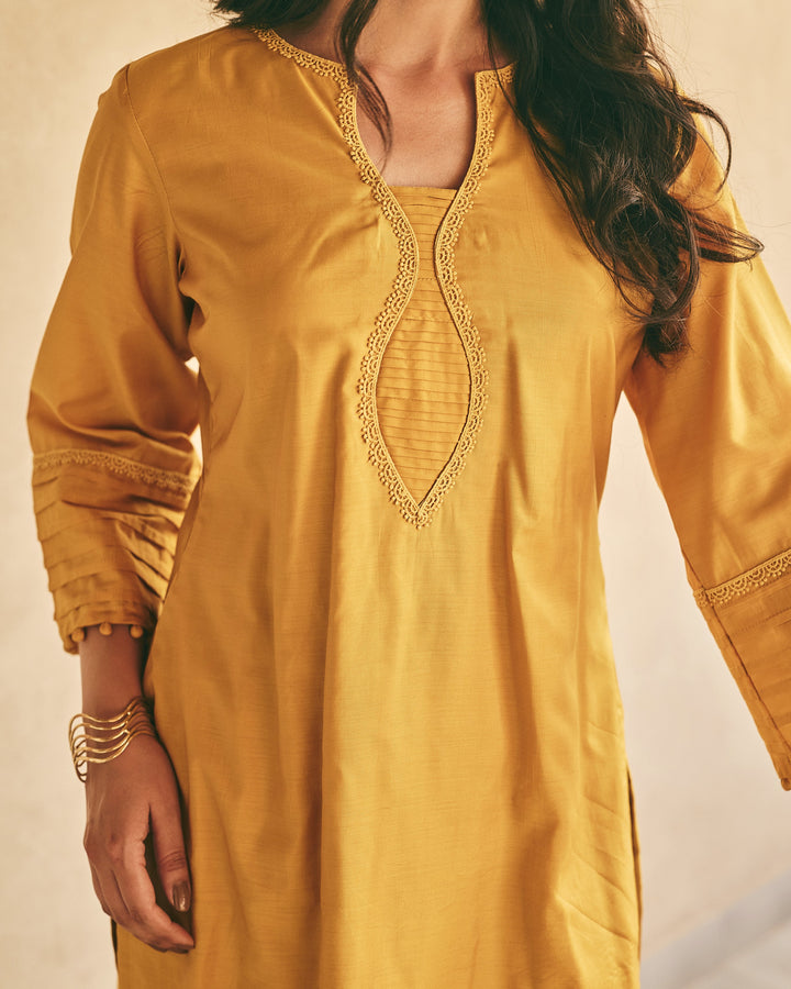 Rama Mustard Cotton Printed Sharara Set