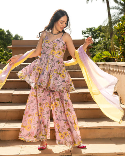Sansa Chanderi Sharara Set