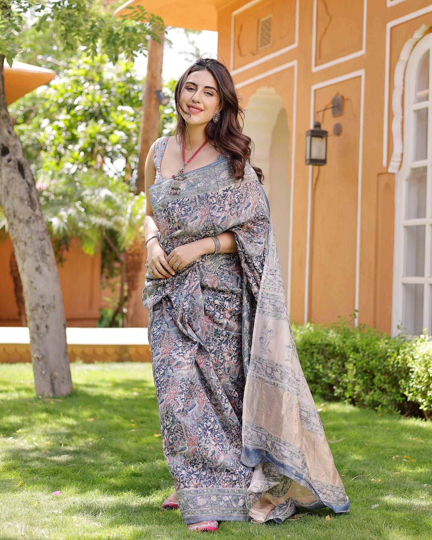 Mayuri Handblock Chanderi Saree