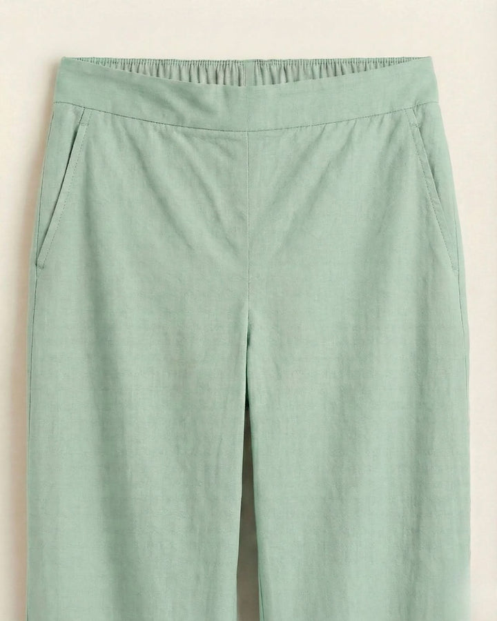 Vidhya Mint Cotton Solid Straight Pants